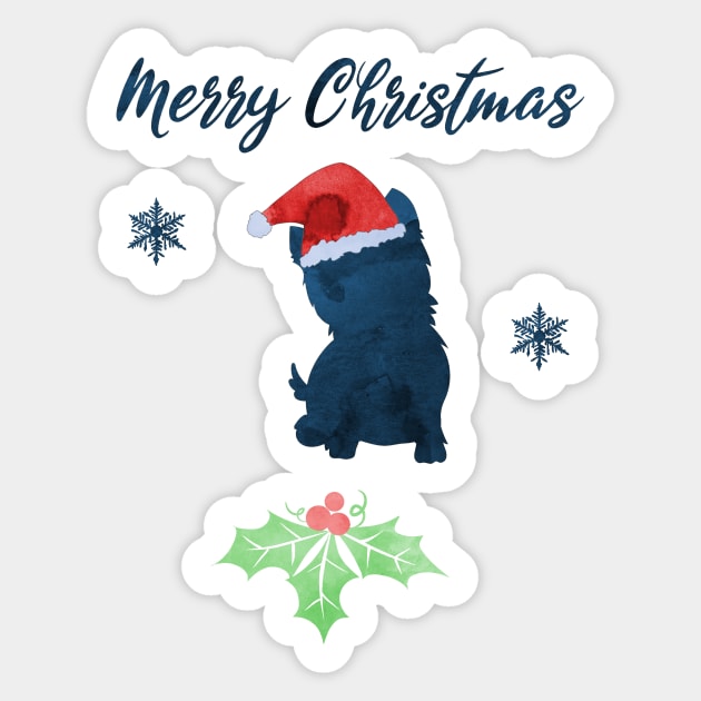 Christmas Westie - West Highland White Terrier Sticker by TheJollyMarten